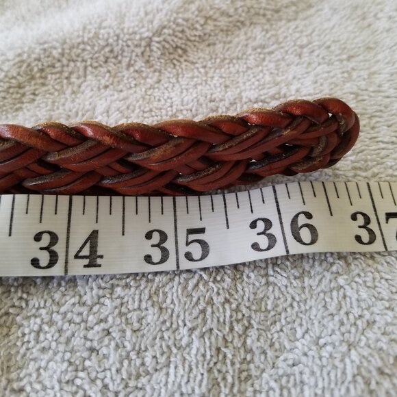 LIZ CLAIBOURNE COLLECTIVES BROWN BRAIDED BELT GENUINE LEATHER M/M - Picture 5 of 5